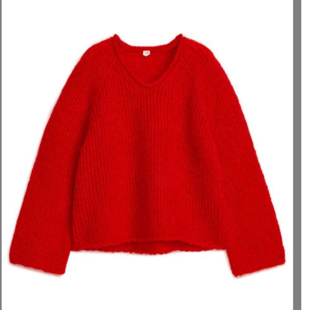 Arket Wool & Mohair Sweater, Red - XS
